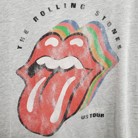 Rolling Stones US Tour 1975 Distressed Double Side Retro Concert Tee Plus XXL - Picture 2 of 5